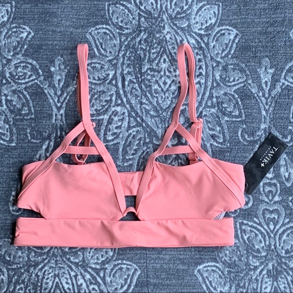 Tavik Jessi Cut Out Triangle Swim Top Coral Small